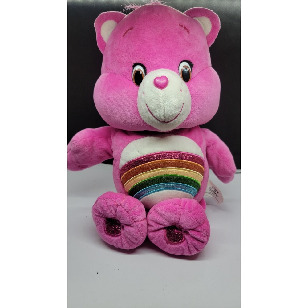 Just Play 2015 Talking Pink Rainbow Care Bear 14"